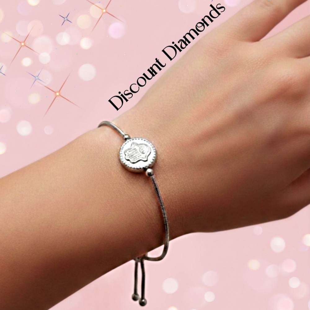 Titanium Silver  Open Palm Friendship Bracelet